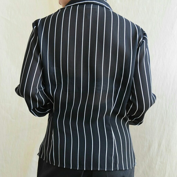 Classic black white sheer dress shirt Small - Picture 9 of 9